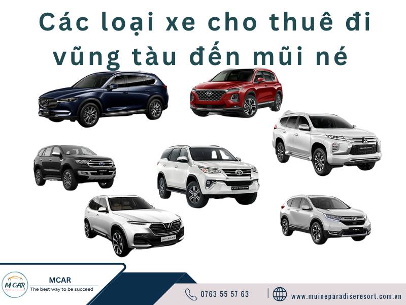 Các loại xe cho thuê đi vũng tàu đến mũi né