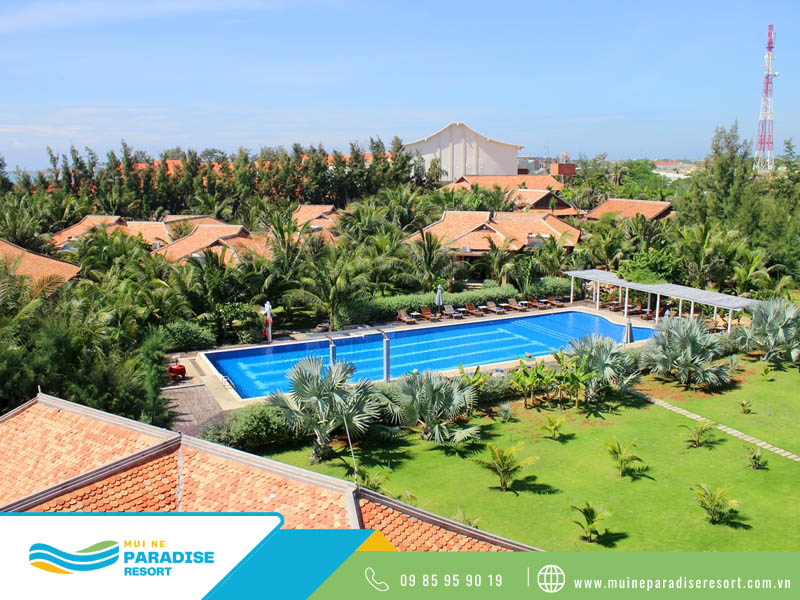 Resort team building Mũi Né Phan Thiết - Blue Shell Resort gây ấn tượng với không gian xanh và mức chi phí hợp lý.