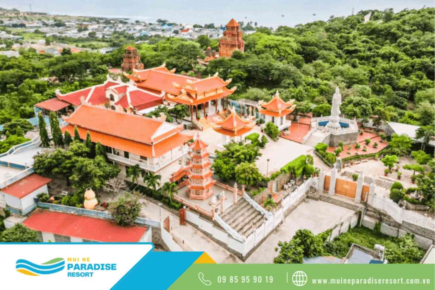 Chùa ở Mũi Né - Chùa Bửu Sơn nhìn từ trên cao