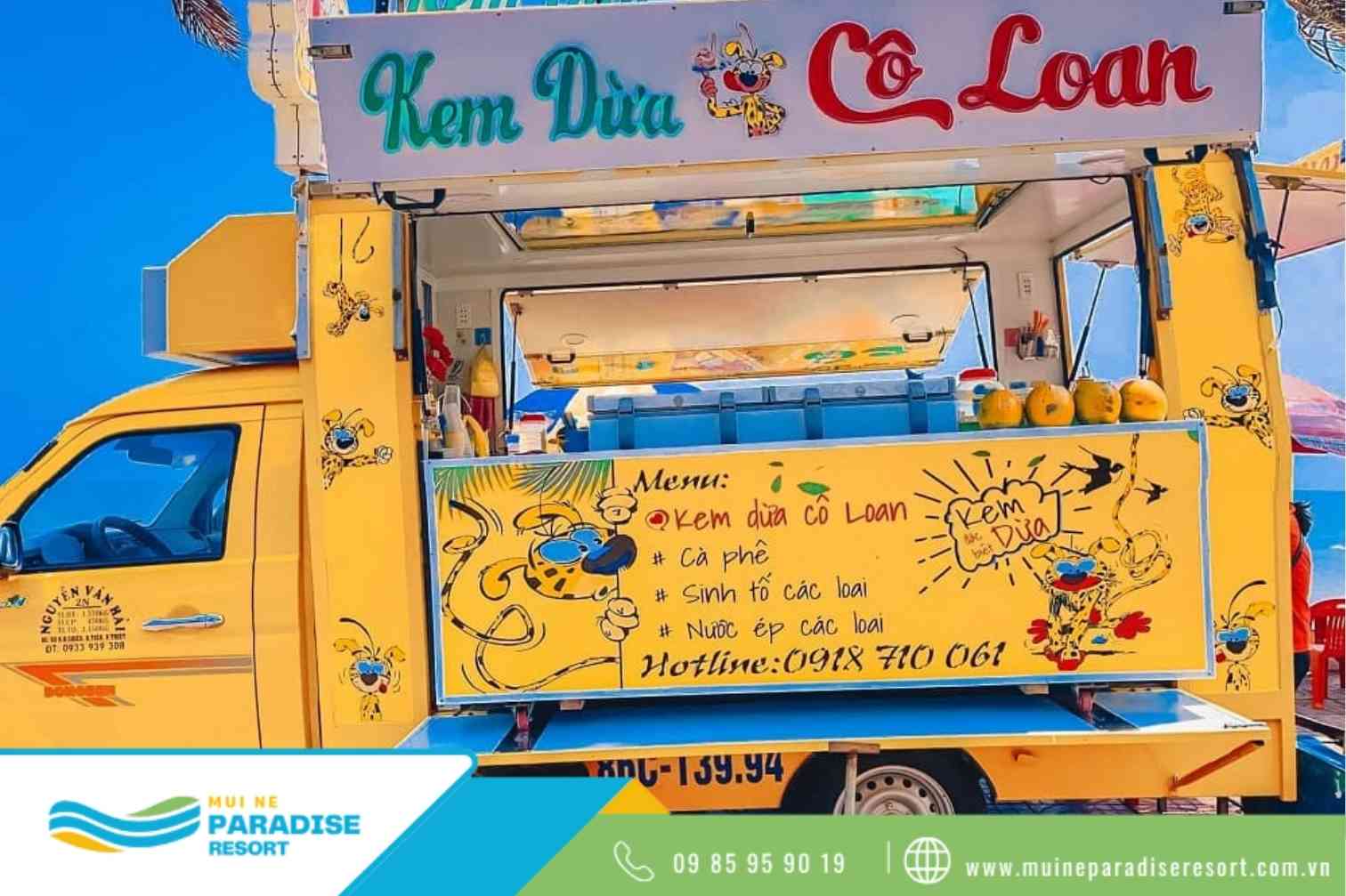 Mũi Né về đêm - Xe kem dừa nổi tiếng tại Bãi đá Ông Địa