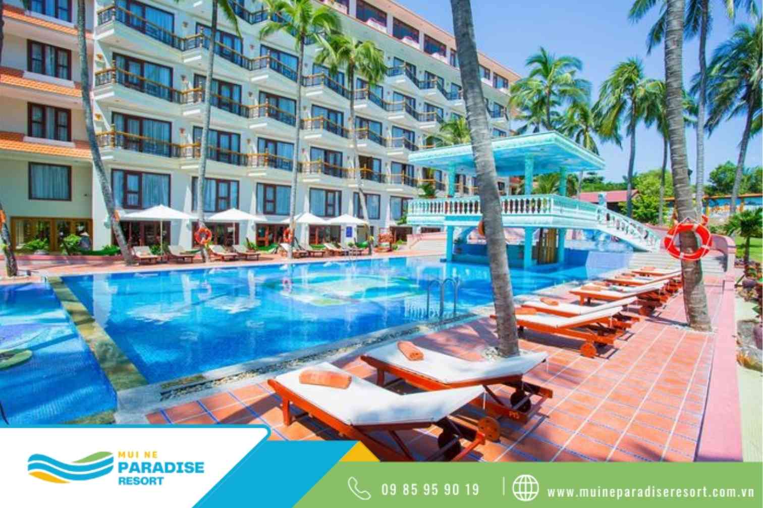 Resort 4 sao Mũi Né - View hồ bơi tại Cà Ty Mũi Né Resort