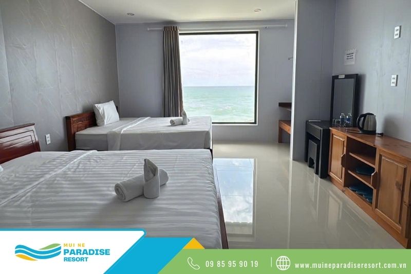 Tổ chức tour du lịch cho công ty - Không gian nghỉ dưỡng với view biển xịn sò tại Mũi Né Paradise Resort