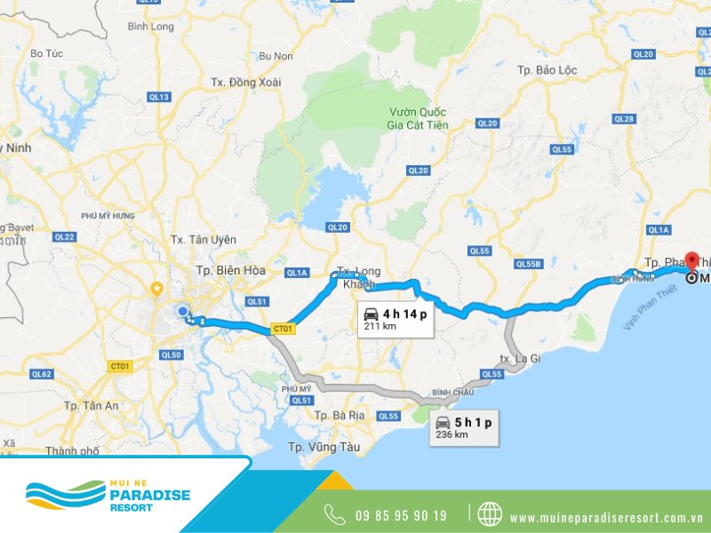 Thuê Xe Sài Gòn Đi Phan Thiết - Quãng đường đi từ Sài Gòn đến Phan Thiết - Mũi Né