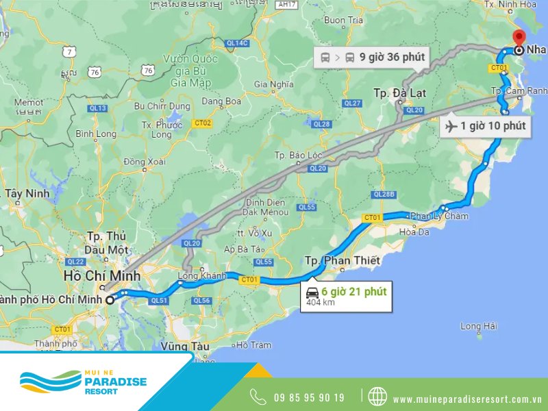 Thuê Xe Sài Gòn Đi Nha Trang - Quãng đường từ Sài Gòn đi Nha Trang