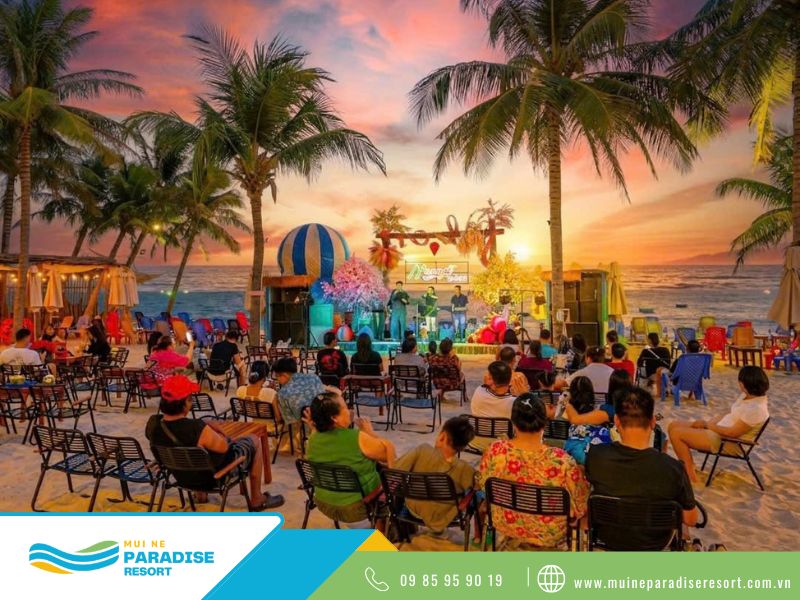 Enjoy live music while watching the sunset on the beach